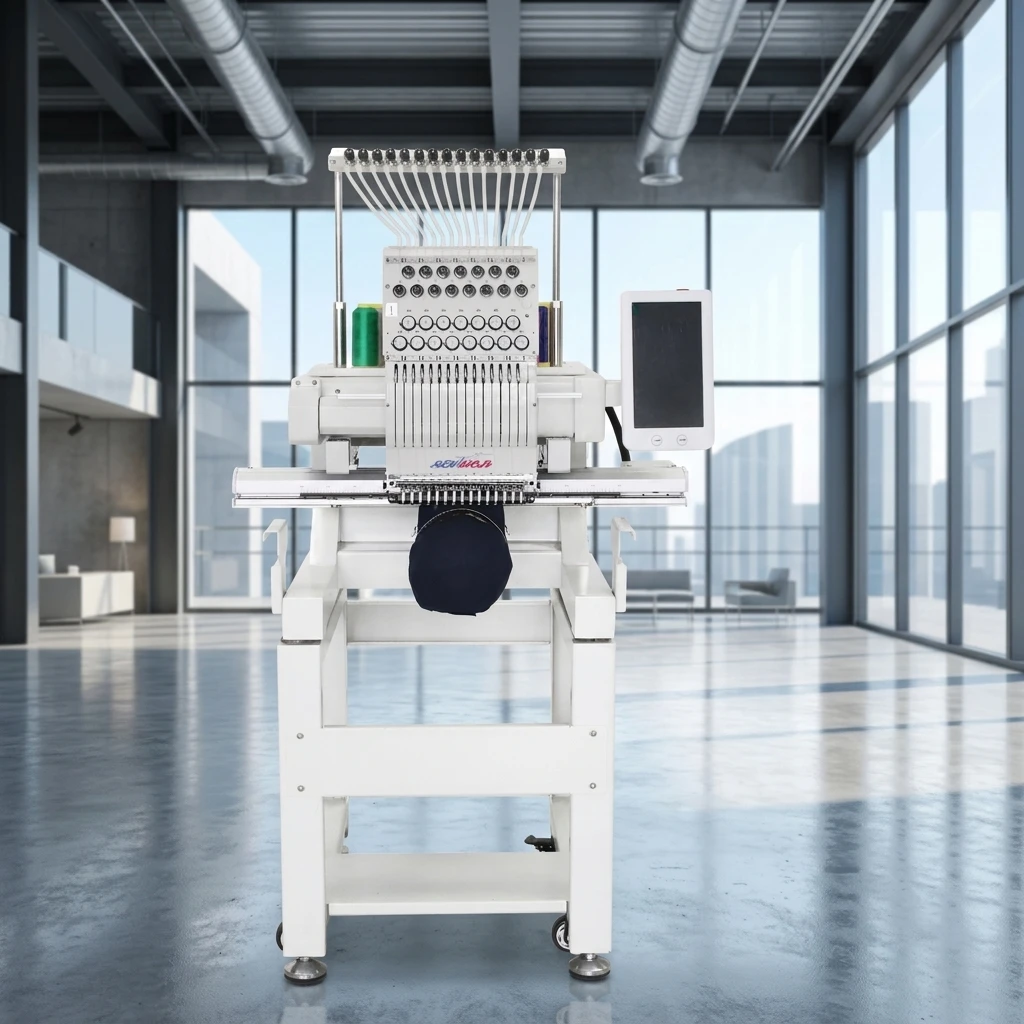 Revhon 1 Head High Quality 12/15 Needles Embroidery Machine Computerized Automatic Cap Embroidery Machine