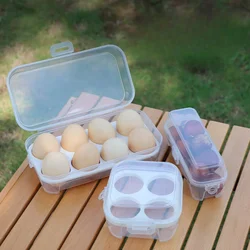 Kitchen Storage Box Egg Organizer Fridge 3/4/8 Compartment Egg Carton Plastic Container Outdoor Camping and Picnic Storage Box