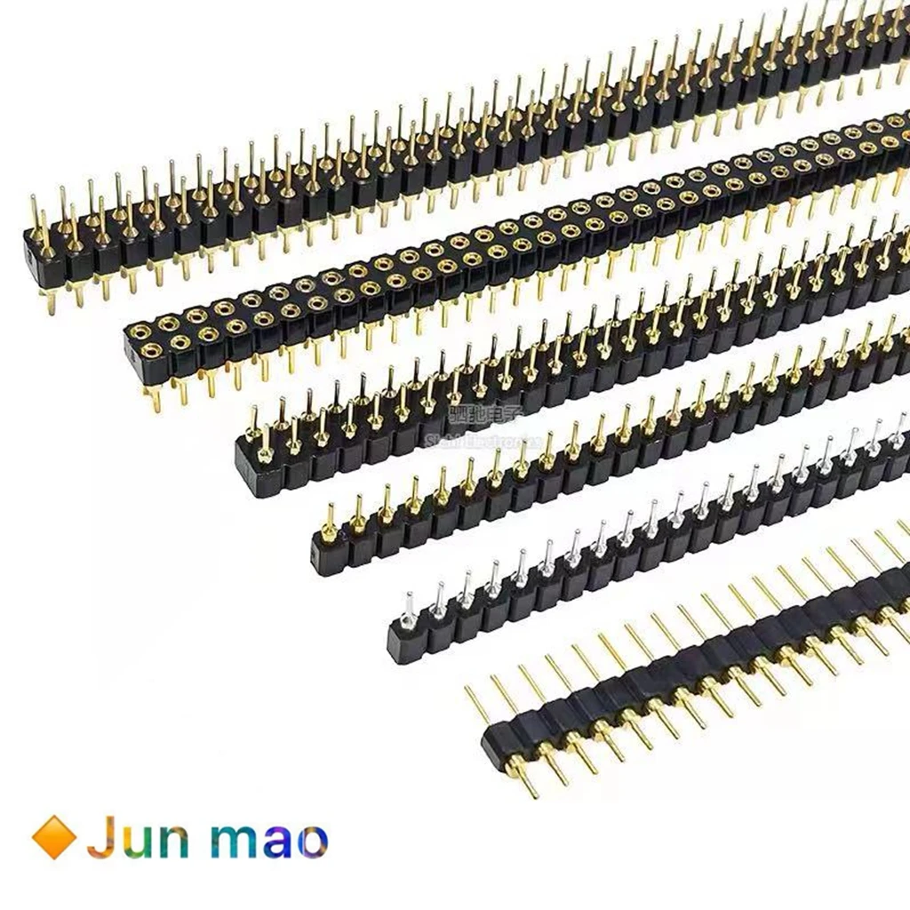 1pcs Gold plated double head round needle single row round needle round hole row mother crystal oscillator socket 2.54mm 1 * 40P