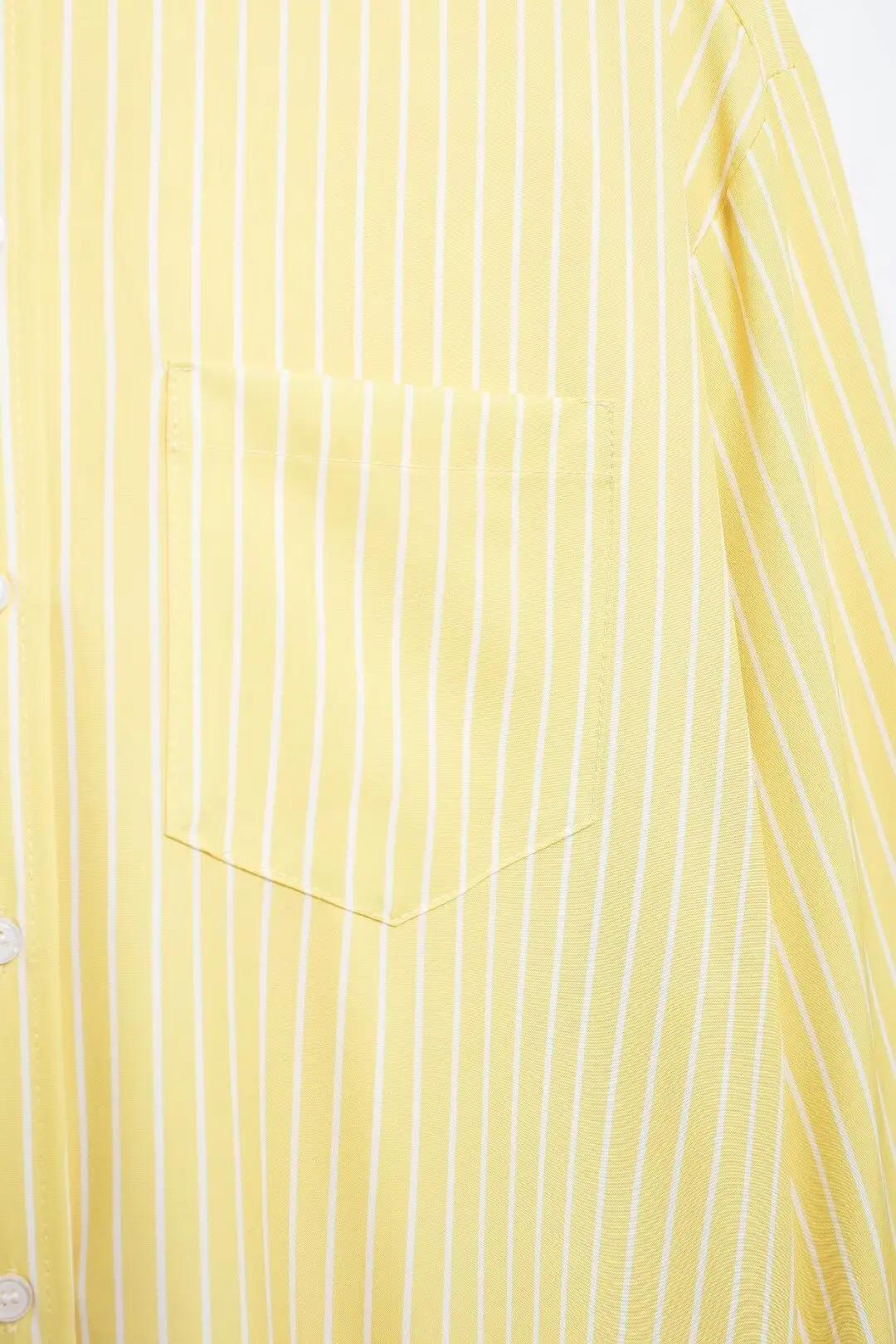 TRAF Striped Oversized Shirt Women Yellow Button up Long Shirt Woman Long Sleeve Shirts and Blouses Women Summer Casual Shirts