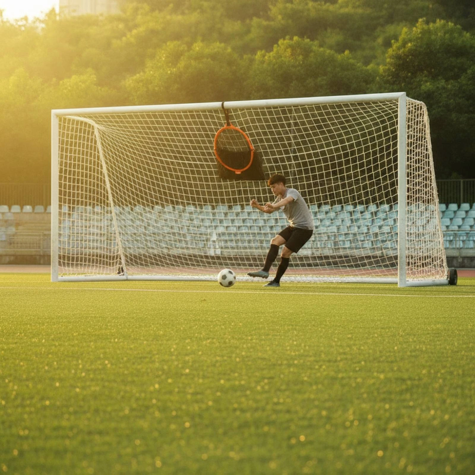 

Soccer Goal Target Net Foldable Soccer Goal Net with Target Easy to Attach Sturdy for Striking Practice, Backyard