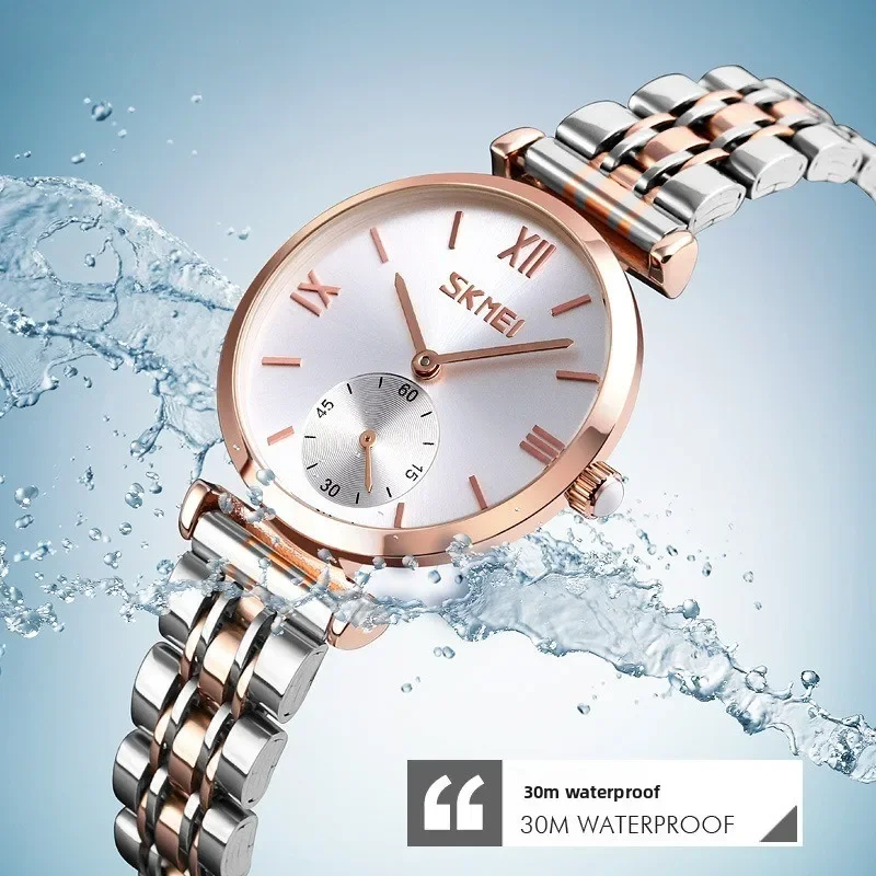 Mother of Pearl Dial Couples Watch, Stainless Steel Band Unisex Quartz Wristwatch, Matching His & Hers Set