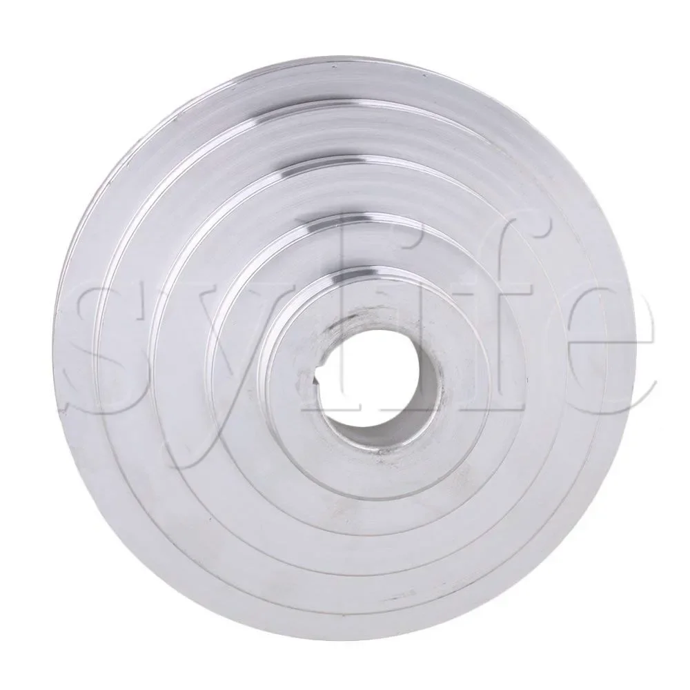54mm to 150mm Outter Dia 28mm Bore Width 12.7mm Aluminum 5 Step Pagoda Pulley Belt for A Type V-Belt Timing Belt