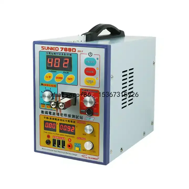 

Battery spot welder 769D 0.05-0.2mm 3.2KW With hand-held spot welding pen 70BN for battery pack