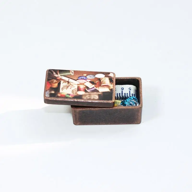 1 Set Mini Simulation Needle And Thread Box Model Miniature Toy Scene Decoration Dollhouse Accessories