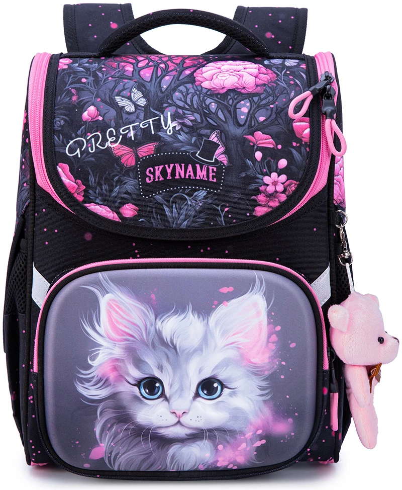 Girls Orthopedic School Backpacks For Kids kwaii Cat Children Satchels Primary School Students 7-8 Years Girls Bookbag Mochila