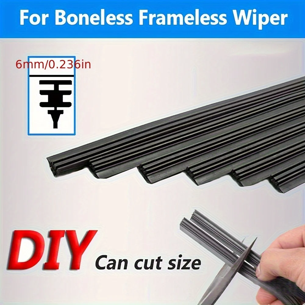 4Pcs 28inch 6mm Universal Car Rubber Frameless Windshield Wiper Blade Refill