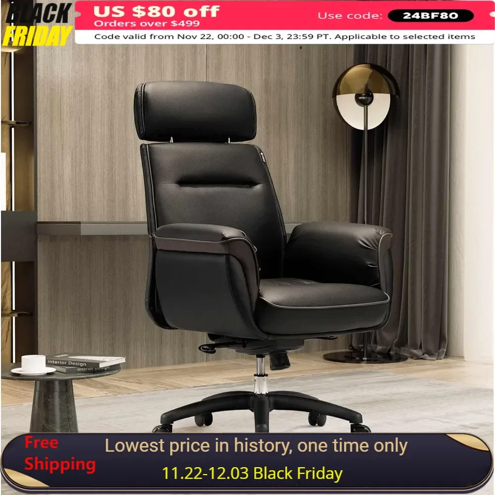 

Office Chair, Microfiber Leather, Extra Wide Comfort with Liftable Headrest and Upholstered Armrests, Office Gaming Chair