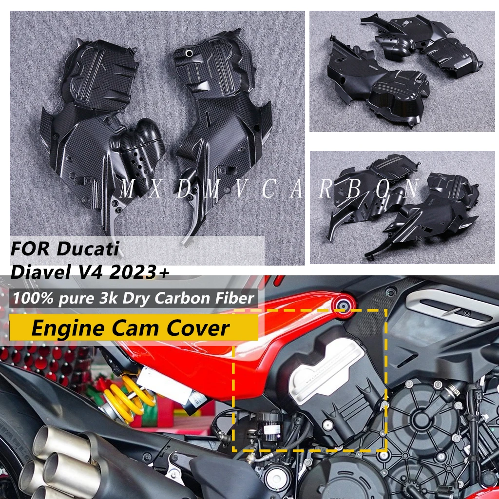 

For Ducati XDiavel Diavel V4 2026 2025 2024 2023 Motorcycle Parts 100% 3K Dry Carbon Fiber Engine Cam Cover Fairing Kits