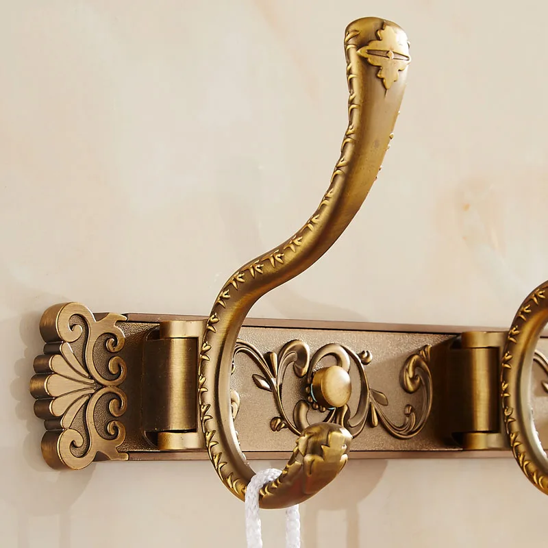 3/4 Hooks Kitchen / bathroom hanging hook on the wall,Clothes / towel copper hook on the door, Antique European Clothes Hooks