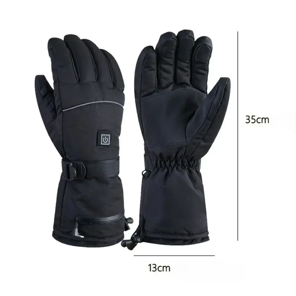 Winter Warm Skiing Heated Gloves With Battery Case Outdoor Non-slip Waterproof Heated Glove Touch Screen Motorcycle Ski Gloves