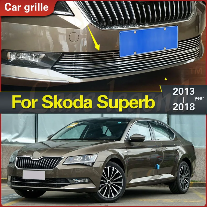 

Решетка для переднего бампера автомобиля, из нержавеющей стали, для Skoda Superb 2013-2018