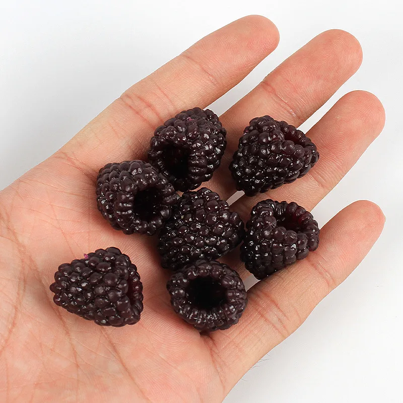 10pcs Artificial Fruit Simulation Raspberry Model PVC Fake Food Crafts Ornament Fruit Shop Window Display Props DIY Cake Decor