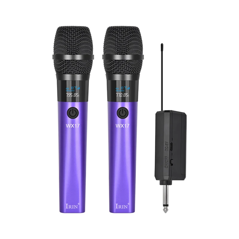 IRIN WX17 UHF Wireless Handheld Microphone System 1/2 Channels Rechargeable Karaoke Mic For Party Wedding Stage Live Streaming