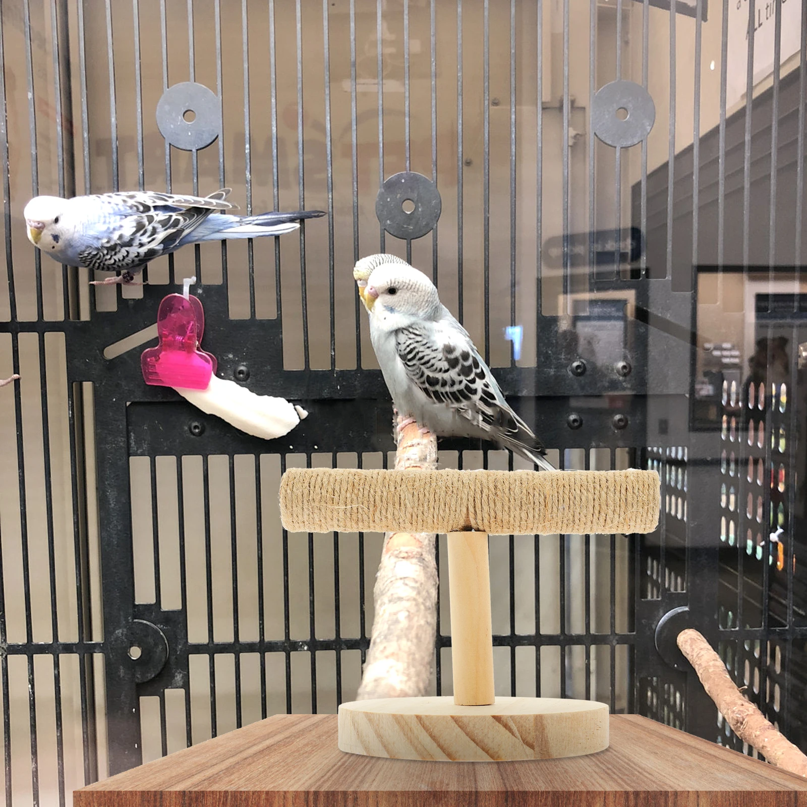 

Parrot Bird St Wooden Toy Durable Sturdy Decorative Office Parakeet Perch Play St for Parrots Bird Feeder Training