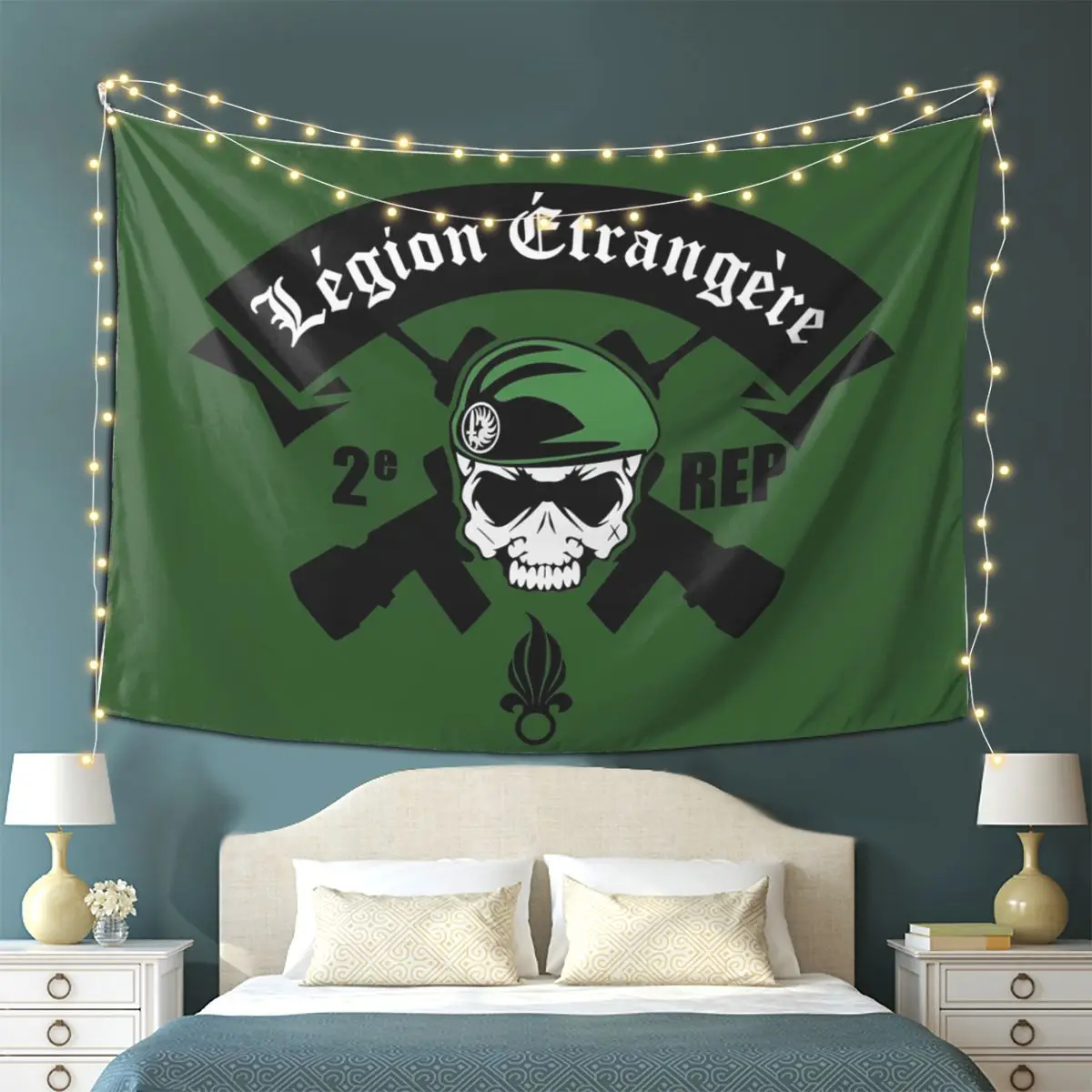

Legion Etrangere Foreign France Military Tapestry Wall Hanging Aesthetic Home Decor Tapestries for Living Room Bedroom