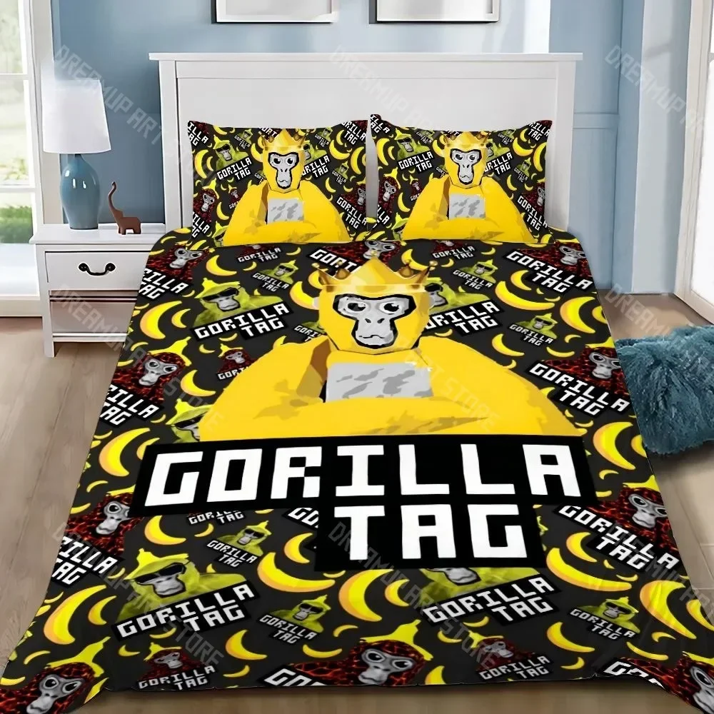 

New Game Gorilla Tag Bedding Set Boys Girls Single Twin Queen Full Size Duvet Cover Pillowcase Bed Adult Bedroom Home Textiles