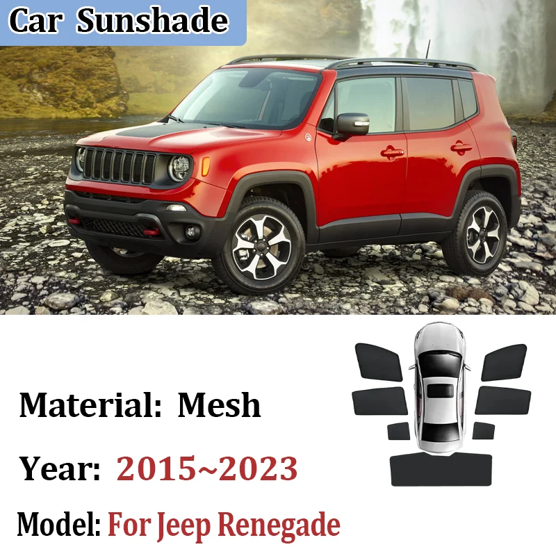 

Sun Visor For Jeep Renegade 2015~2023 Car Mesh Sunshade Privacy Curtains UV Protection Cover Heat Insulation Auto Accessories