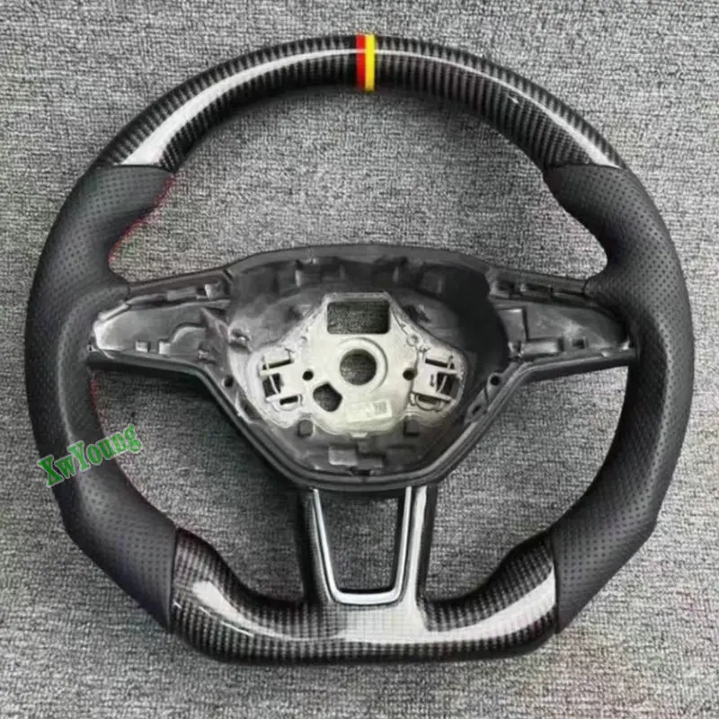 For Skoda Rapid/ Octavia Mk3/ Superb Mk3/ Fabia Mk3 (No Paddle Shifters) Customize D-Shape 100% Real Carbon Car Steering Wheel