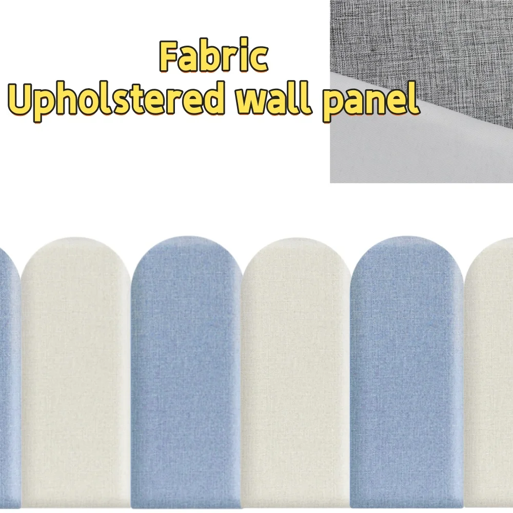3D Anti-Collision Wall Padding, Peel & Stick Upholstered Panels, Queen Headboard, Playroom Decorative Protection Panel