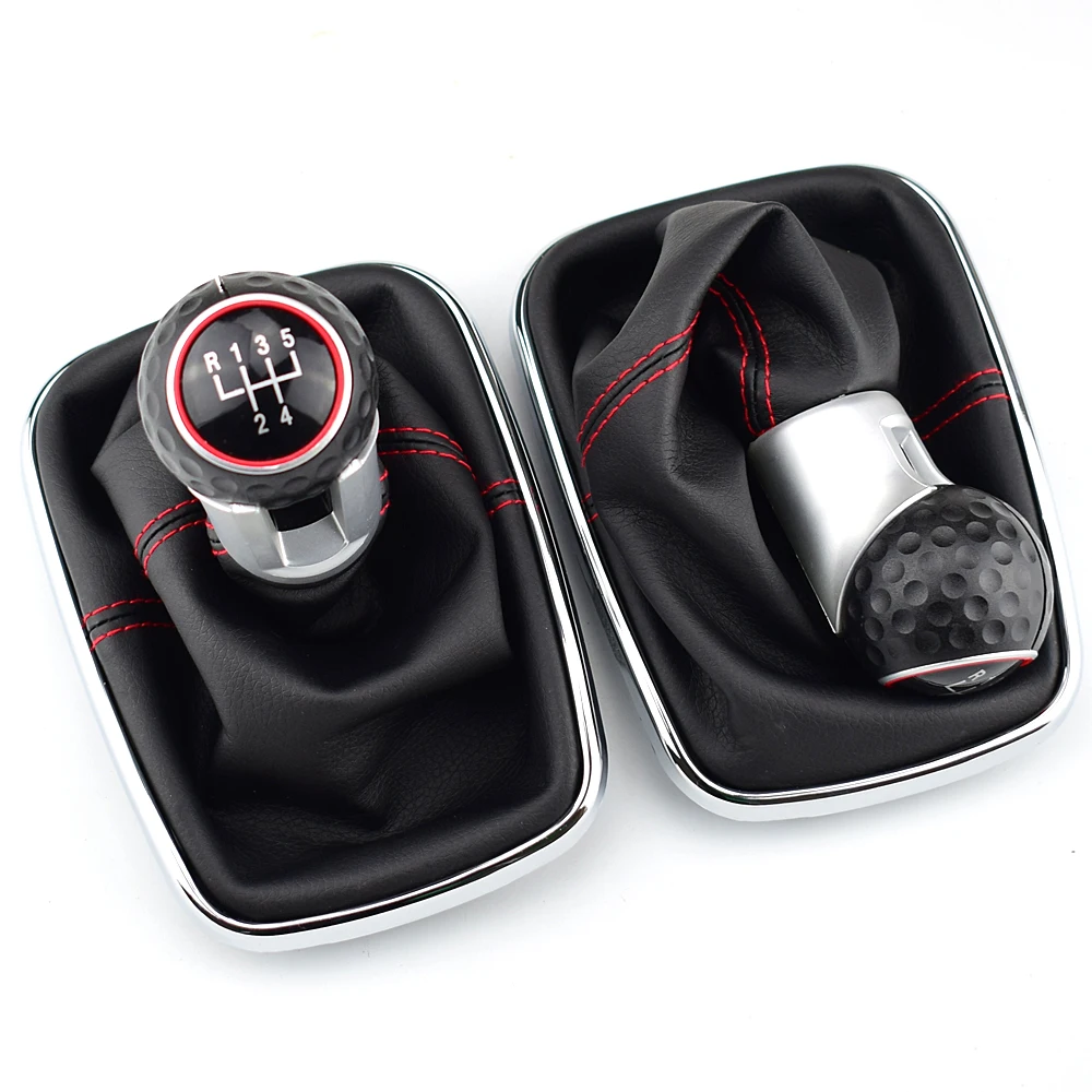 12mm for Volkswagen VW Golf 4 IV MK4 GTI R32 Bora Jetta 5 / 6 Speed Black Frame Gear Shift Knob Lever Gaiter Boot 1999-2004