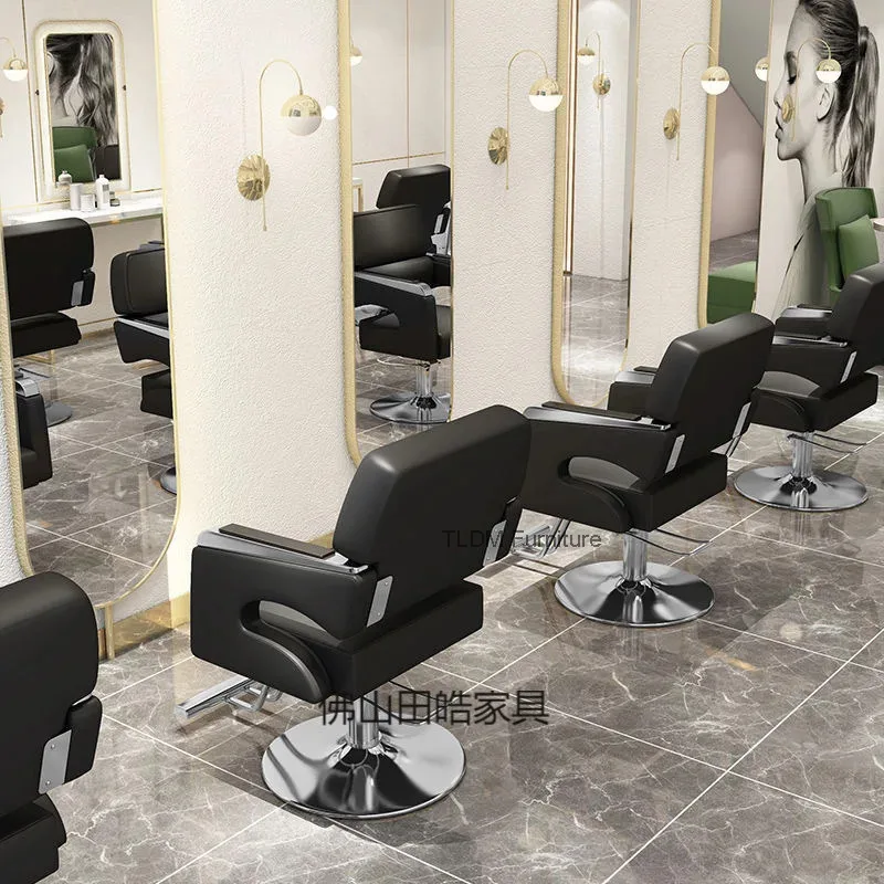 Dying Barber Chair Pedicure Spa Designer Rolling Professional Barber Chair Soft Backrest Salon Perming Furniture Silla XYBC