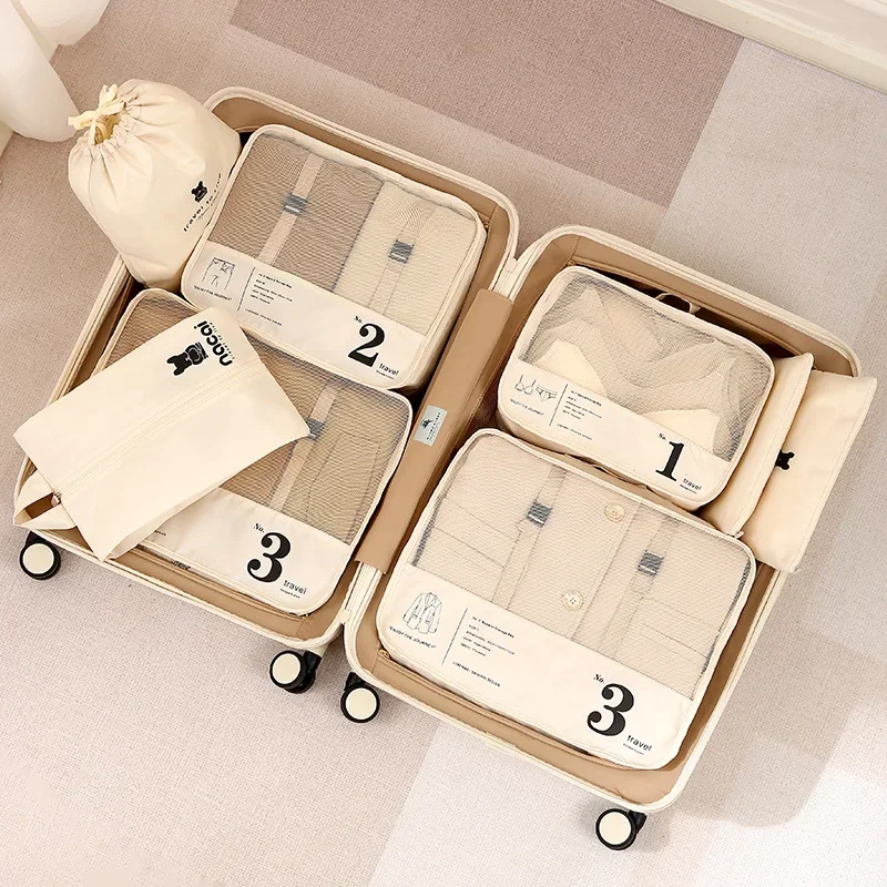 Luggage Storage Seven Piece Set Travelling Clothes Organising Split Bag Underwear Shoes Storage Organising Bag New