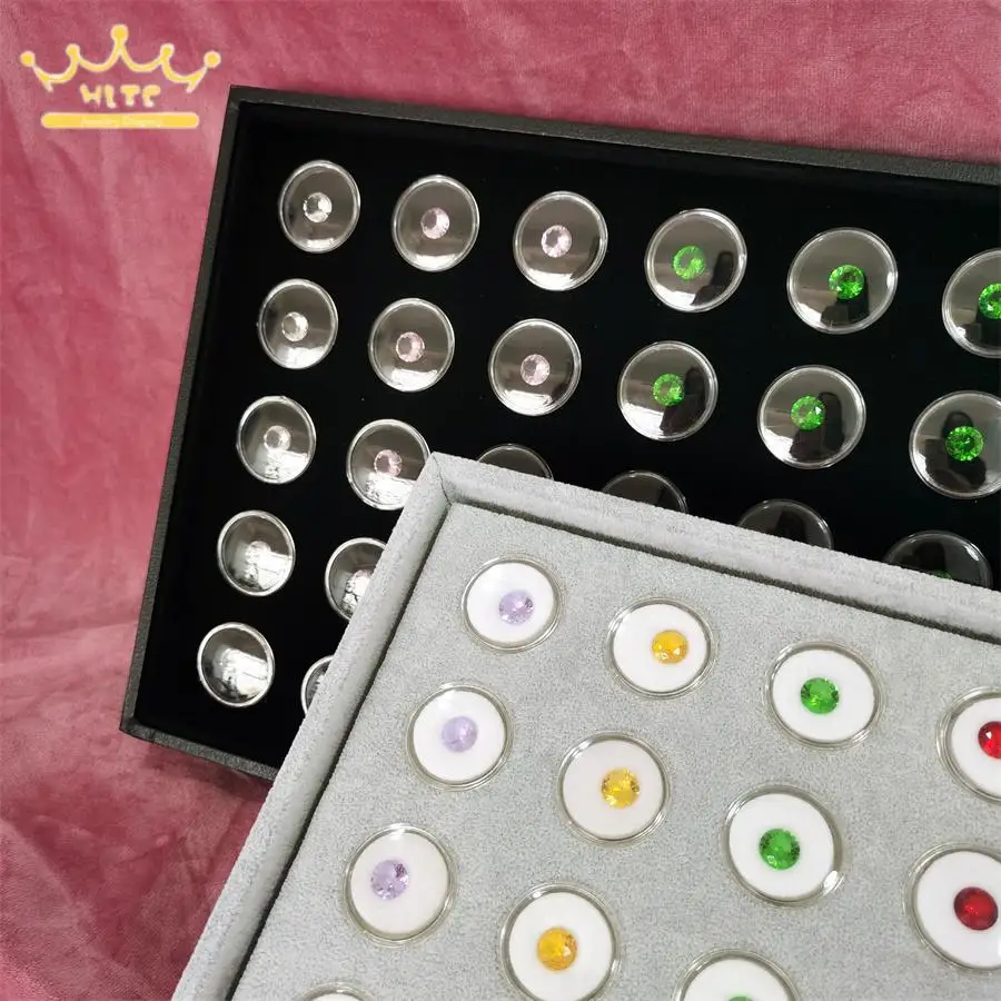 

Jewelry Exhibitor Diamond Storage Tray with 35Pcs Small Diamond Boxes Detachable Pad Tray Gem Packaging Case