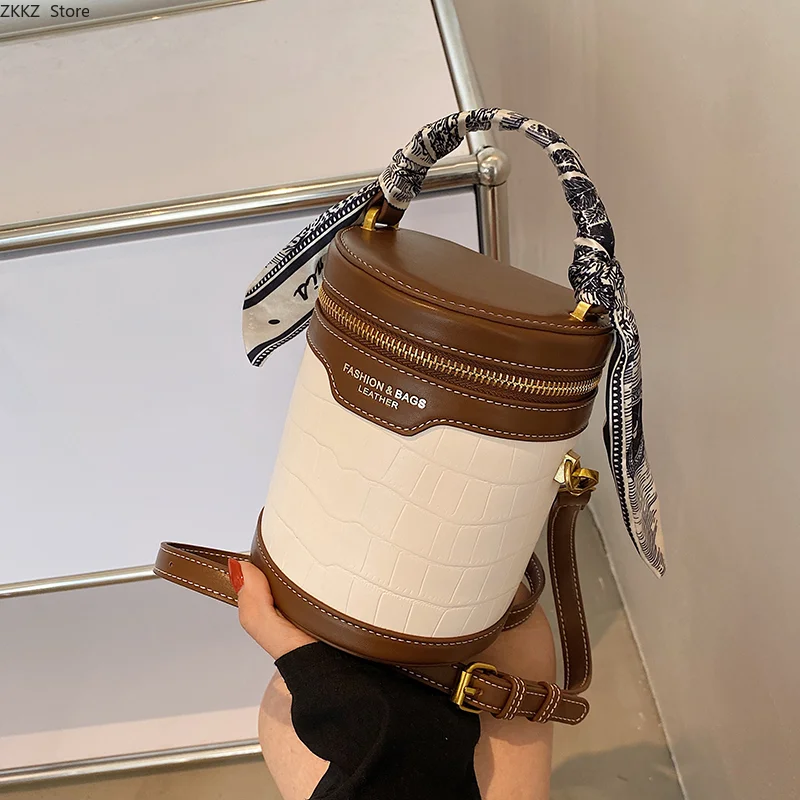 

New Fashion Women Bag Summer Bucket Bag Women PU Leather Shoulder Bags Stone Pattern Ladies Crossbody Messenger Bags Totes Sac