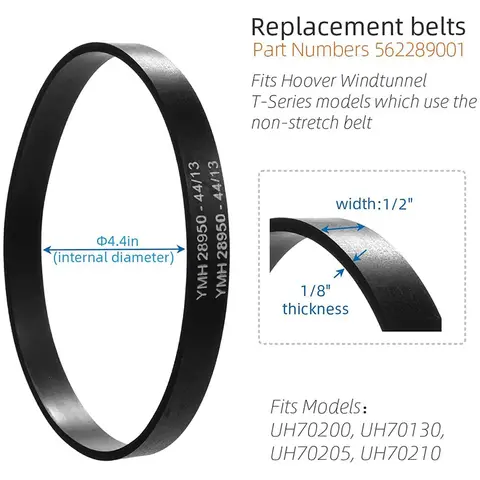 For Hoover 562289001 Replacement Belts, 4-Pack Rubber Transmission Belts for Windtunnel T Series Vacuum Cleaners