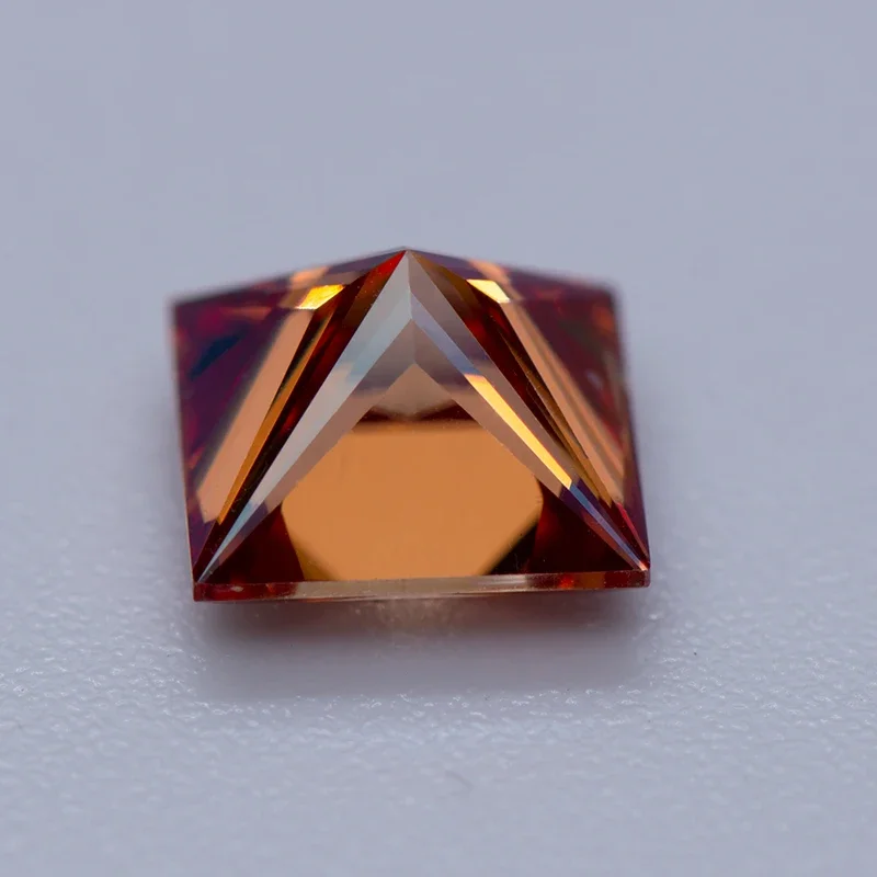 Moissanite Stone Garnet Color  Princess Cut VVS1 with GRA Certificate for Gemstone Charms Beads Top Jewelry Making Materials