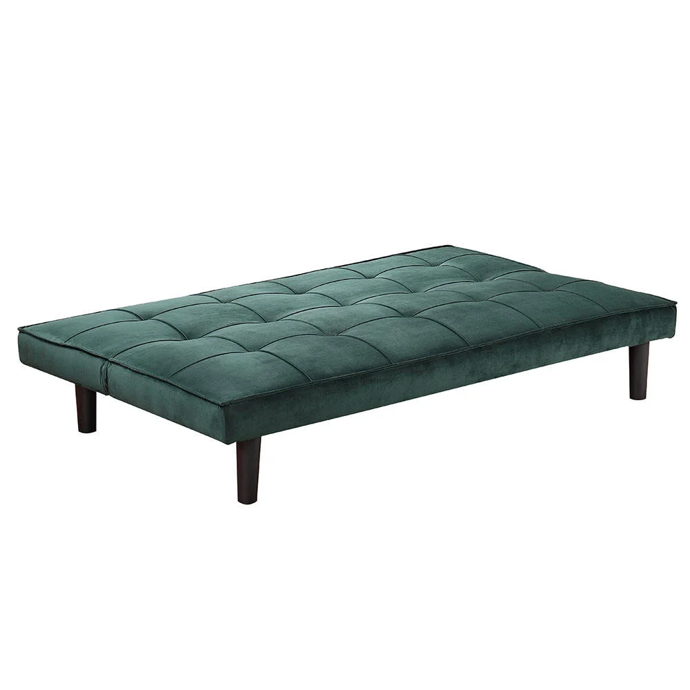 # Vintage Blackish Green Tufted Armless Futon Sofa Bed Living Room Furniture for 3 Seater Space-saving