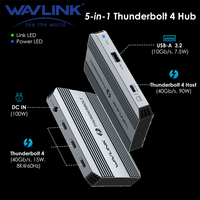 WAVLINK 5-in-1 Thunderbolt 4 Hub 90W PD Charging Single 8K or Dual 4K Display for MacBook Pro/Air M1 M2 M3 Thunderbolt 4/3