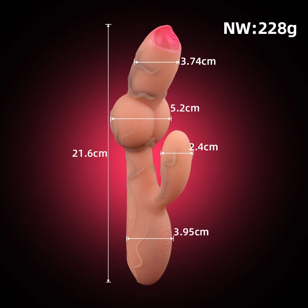 YOCY Realistic Wolf Knot Vibrator USB Charging 10 Modes G- Spot Stimulator Realistic Horse Dildo Sex Toy For Women Men