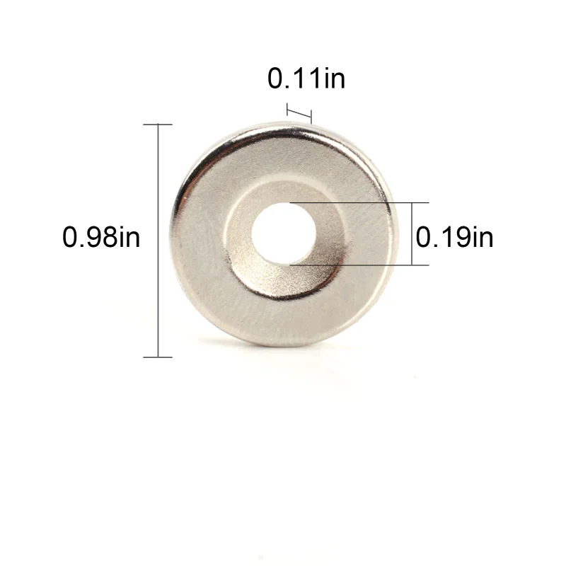 Aimant de réfrigérateur rond en néodyme N52, disque magnétique en continu, trou coulé, terre rare, seau, 25x3-5mm, 10 pièces