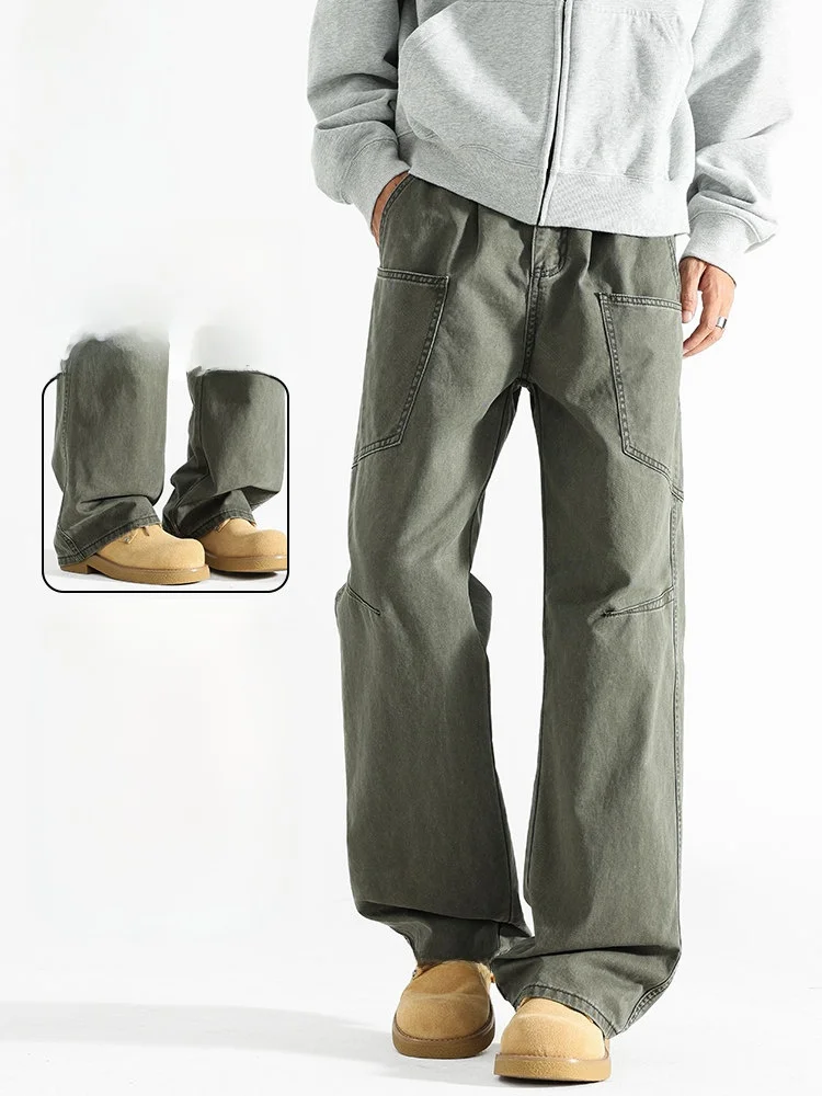 PaulFrank Herren-Arbeitshose mit lockerem, geradem Bein, amerikanische Retro-Stil, Frühling und Herbst, lässige Jeans, Baumwolle, 00 % Jugendfaion