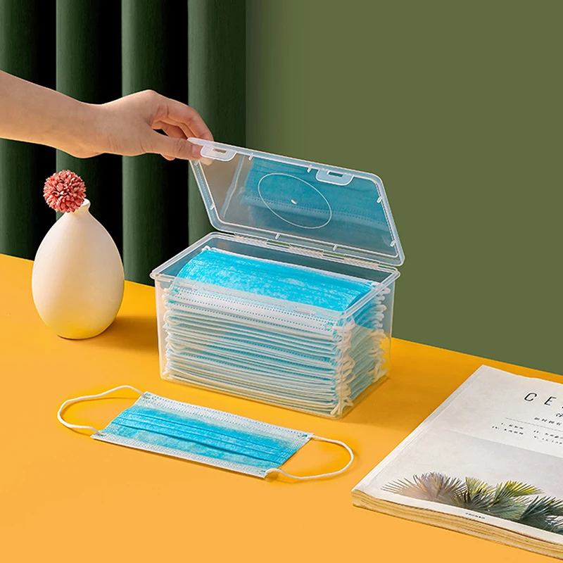 Dust Proof Transparent Mask Storage Box Wet Tissue Box Baby Wipes Dispenser Holder With Lid Large Capacity Mask Box New view 2