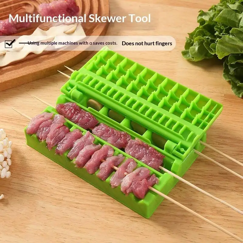 【Beautiful】Food Grade Plastic Kebab Skewer Maker Quick EasyUse Time Saving For Barbecue Grilling Party For Home Outdoor Grilling