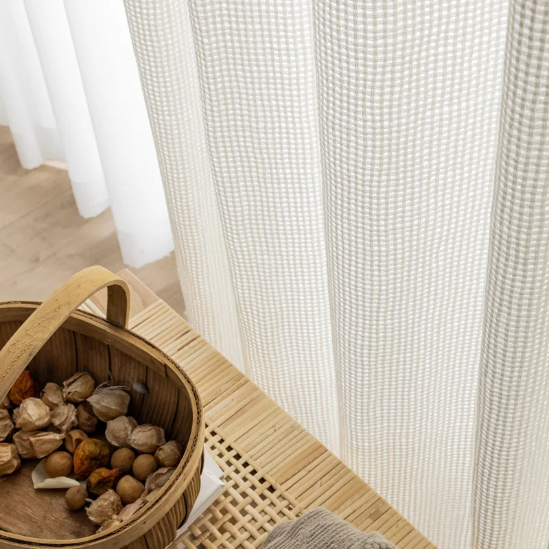 Sunscreen White Gauze Translucent Partition Gauze Curtain Cotton Linen Window Screen Curtains for Living Room Bedroom Balcony