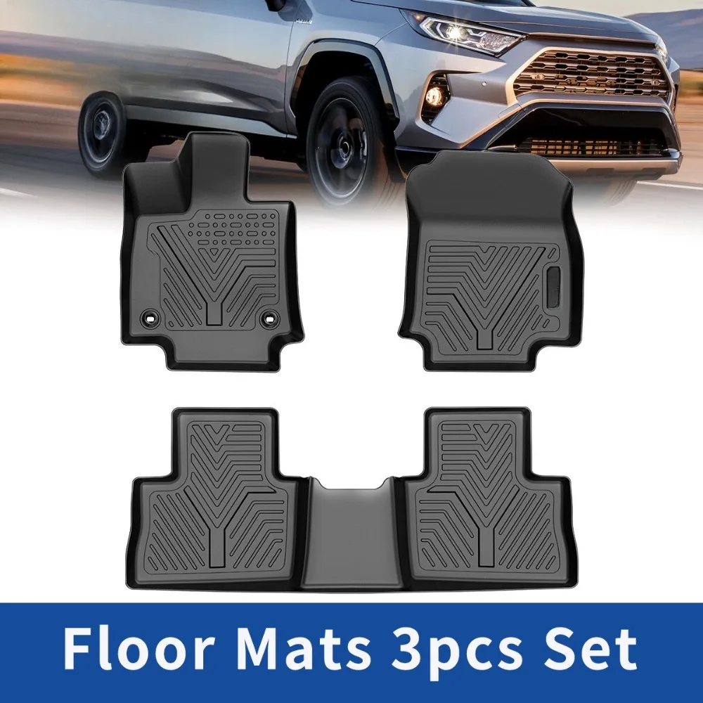

3D-коврики для Toyota RAV4 2019-2025: всепогодные, из TPE-резины, для салона автомобиля