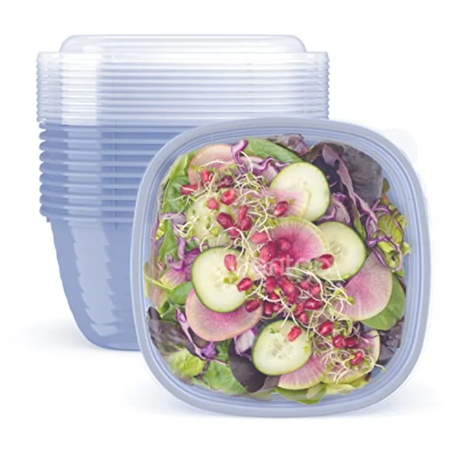 

Prep - 1-Compartment Bowls with Custom Fit Lids - Reusable, Microwaveable, Durable, PFAS and BPA-Free, Freezer and Dishwasher S