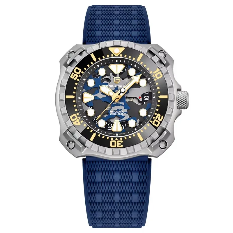 Pagani designed men's automatic mechanical watch NH35 top luxury sapphire rubber Starp waterproof casual fashion men's watch.