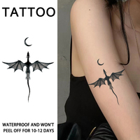1Pcs Dragon and Moon Waterproof Temporary Tattoo Stickers, Long-lasting Waterproof for One to Two Weeks, Suitable Arm, Leg.