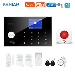 PANIAN Tuya Smart Life Security Alarm System With Wifi Wireless 433MHz For Home and Factory Work Alexa Camera Alarm,PIR Sensor