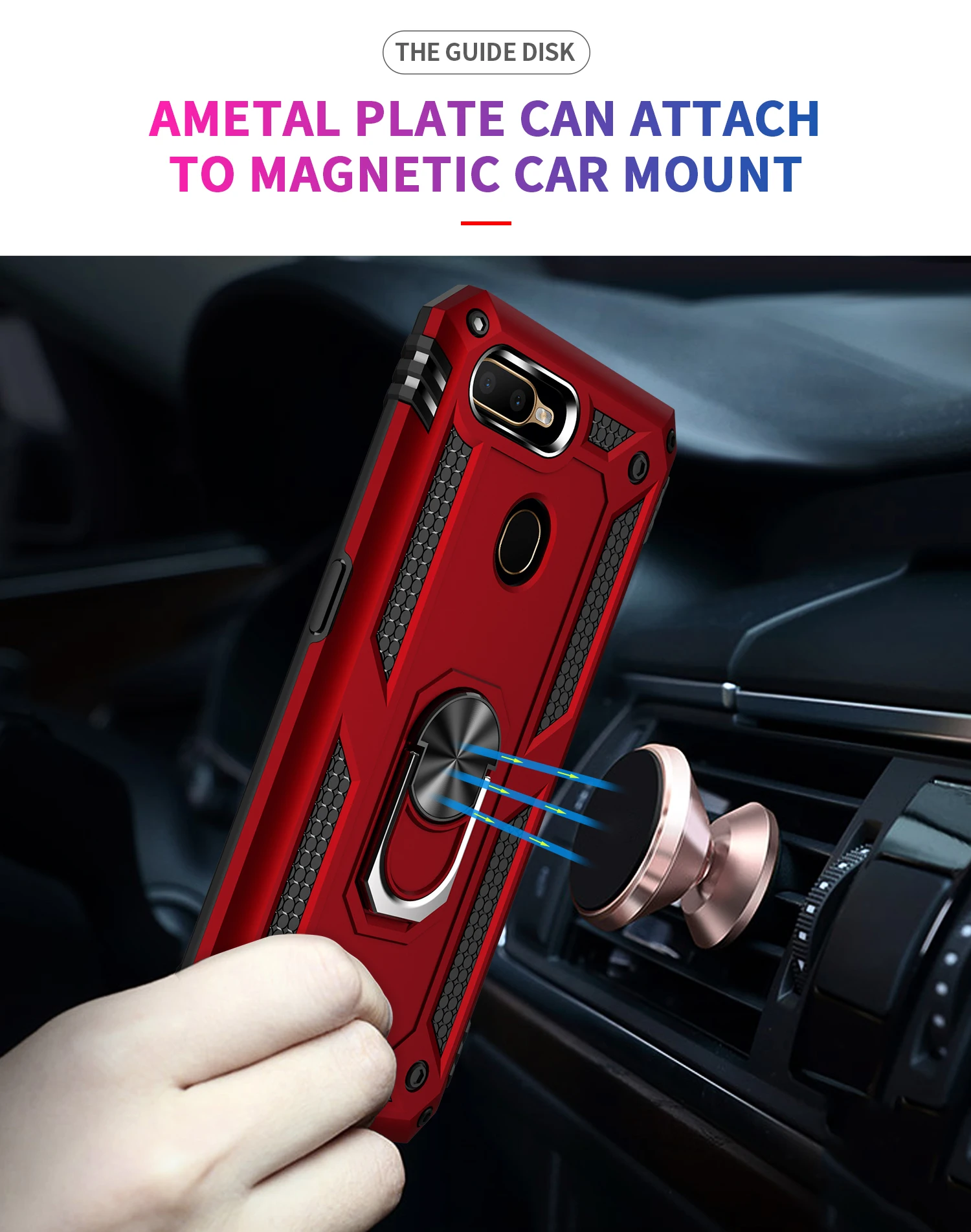 Oppo A5s AX5s Case Luxury Shockproof Car Holder Ring Magnet Case on Oppo A12 A12s Case Rugged Armor Hybrid Protector Cover