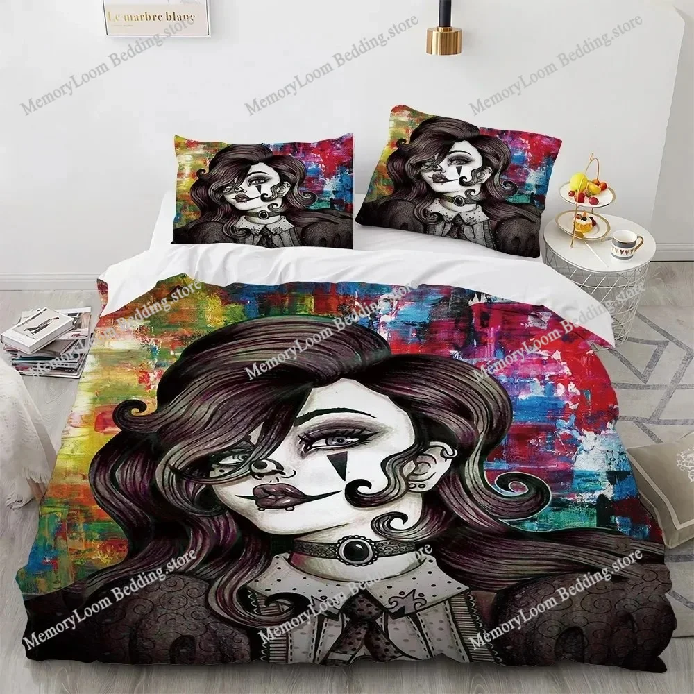 

Hot Nightmare Befor Christmas Bedding Set King Size 3D Print Halloween Skull Duvet Cover Luxury Designer Bed Set Pillowcase Home
