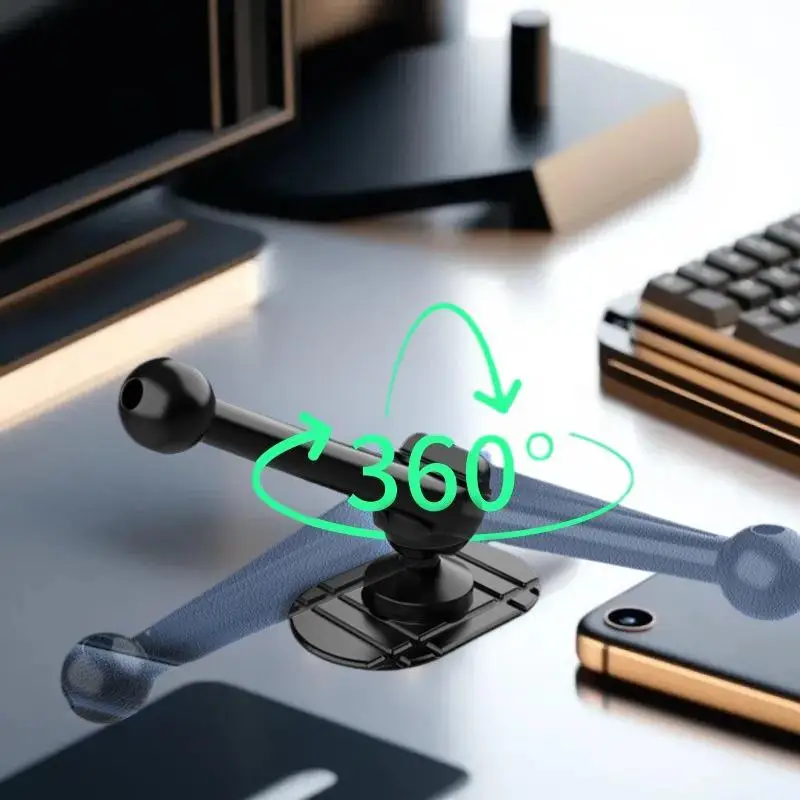 Mobile Phone Holder for Car Dashboard - 360-Degree Rotating Feature, 17mm Ball Head Base Mount