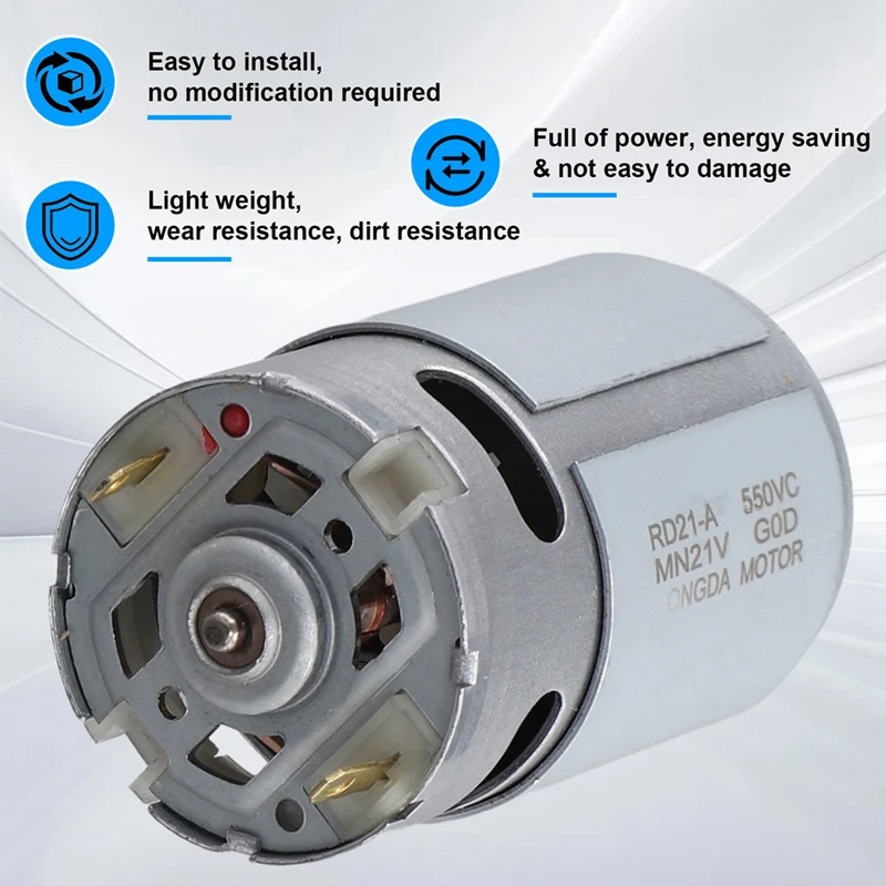 High-Speed 550 DC Motor 21V 21000RPM - Powerful Mini Motor For DIY Enthusiasts, Ideal For Various Applications