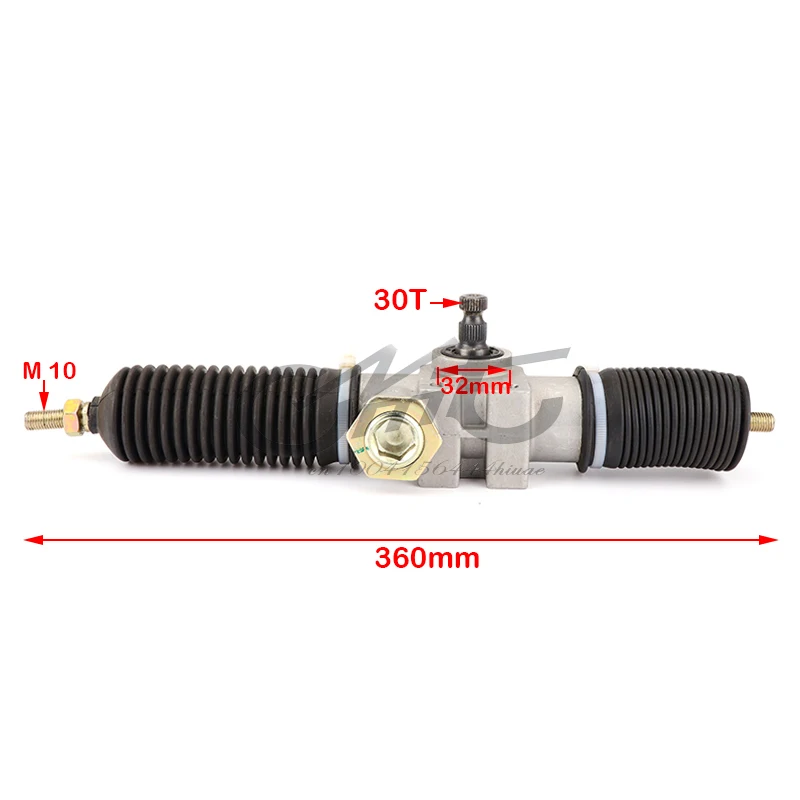 360mm 30T Power Steering Gear Shaft Rack Pinion Assembly 1.75 For DIY China Go Kart Buggy Karting ATV UTV Bike Parts Moto Parts