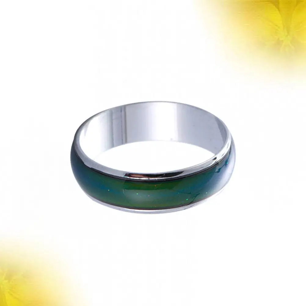 1Pcs Color Changing Mood Ring Temperature Responsive Metal Finger Ring Simple Fashion Design Gift for Lover Family Friends Inner